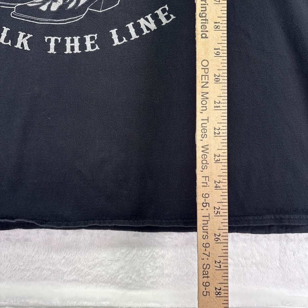 Men's Retro Johnny Cash "Walk the Line" T-Shirt Size- Large Cotton Black - Picture 2 of 6